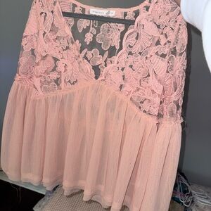 Pink Lace Blouse